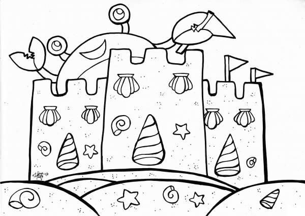 Crab coloring page image