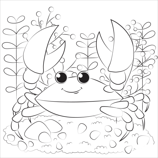 Crab coloring page image