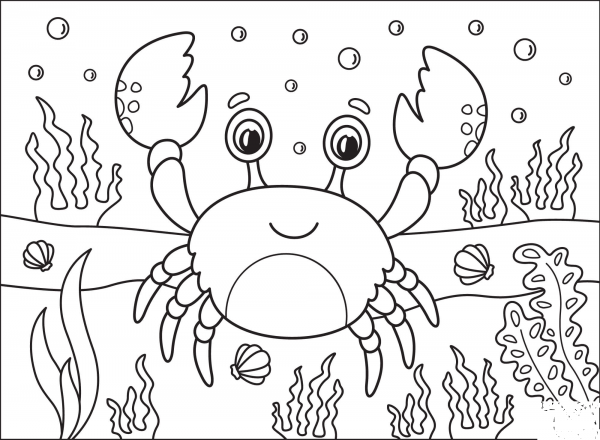 Crab coloring page image