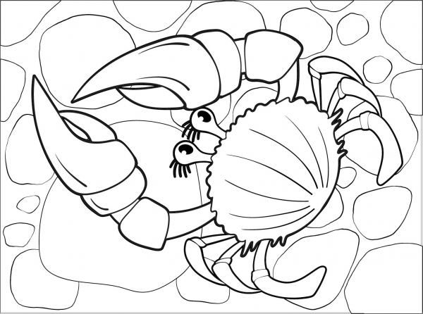 Crab coloring page image