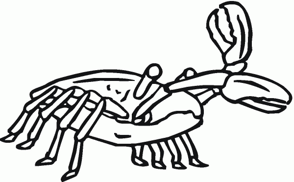 Crab works with his claws coloring page image