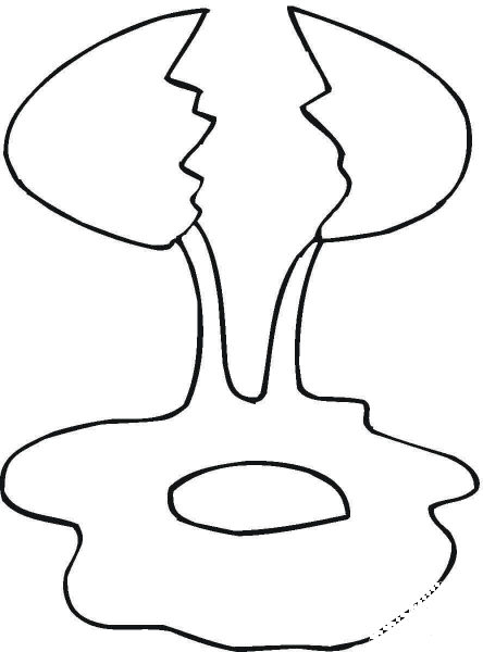 Cracked Egg  coloring page image