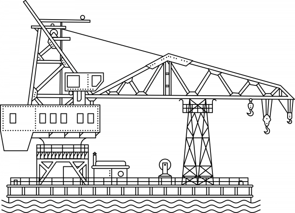 Crane Vessel coloring page image