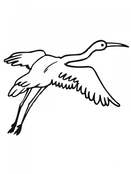 Crane with Wings Widespread coloring page image