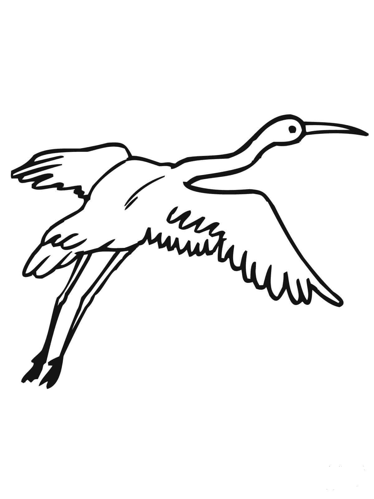 Crane with Wings Widespread coloring page - ColouringPages
