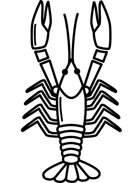 Crawfish coloring page image