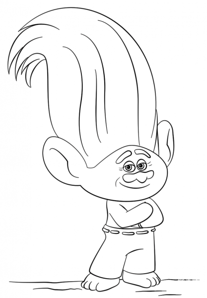 Creek from Trolls Movie coloring page image
