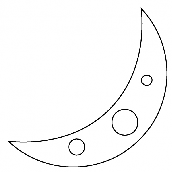 Crescent Moon Emoji coloring page image