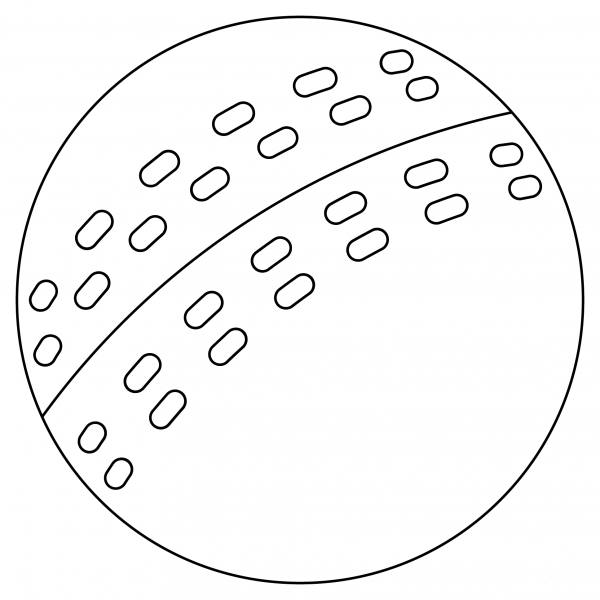 Cricket Ball coloring page image