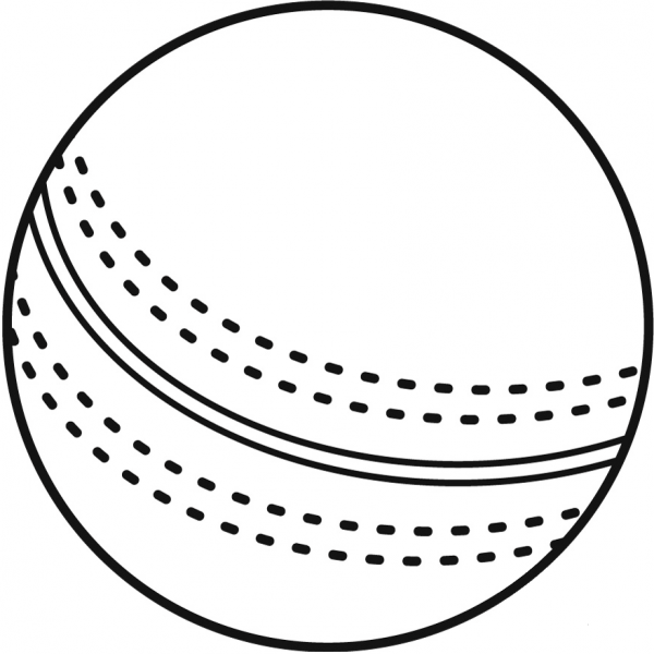 Cricket Ball coloring page image