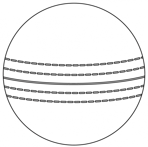 Cricket Ball coloring page image