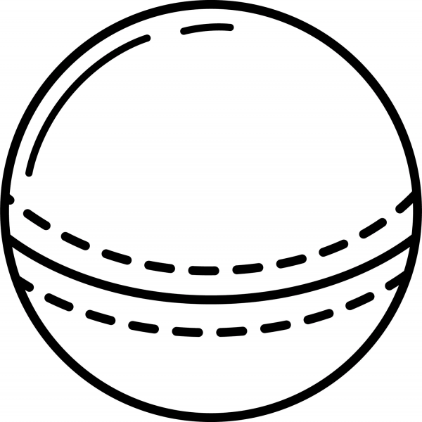 Cricket Ball coloring page image
