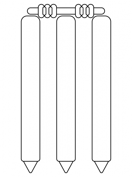 Cricket Stumps coloring page image