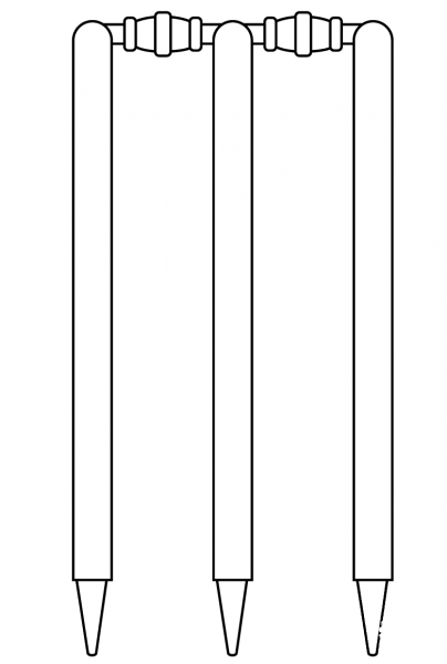Cricket Stumps coloring page image