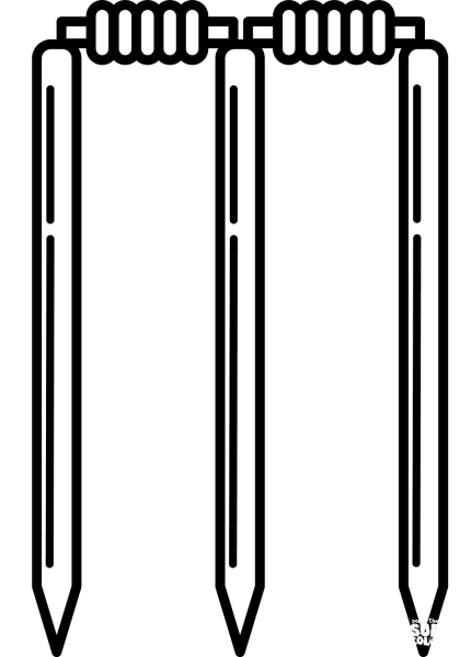 Cricket Stumps coloring page image