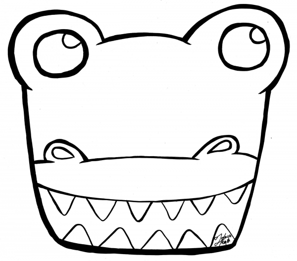 Crocodile coloring page image