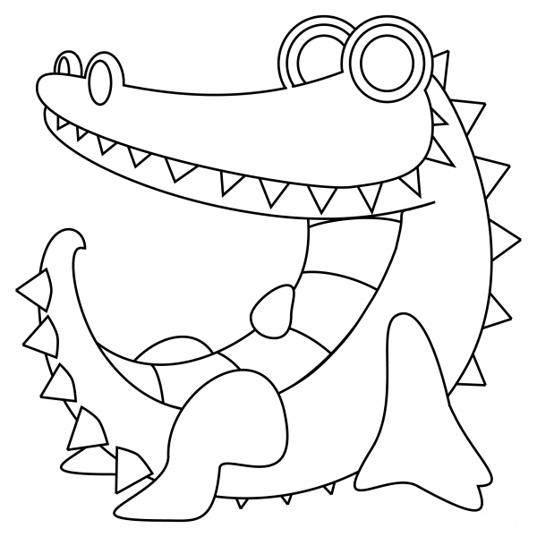 Crocodile coloring page image