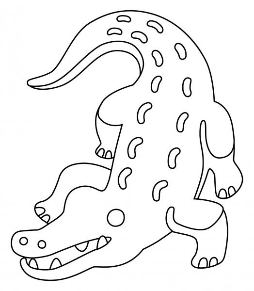 Crocodile Emoji coloring page image