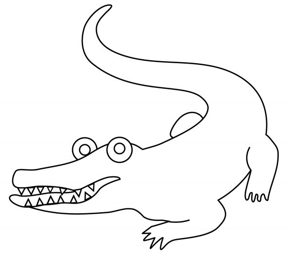 Crocodile Emoji coloring page image