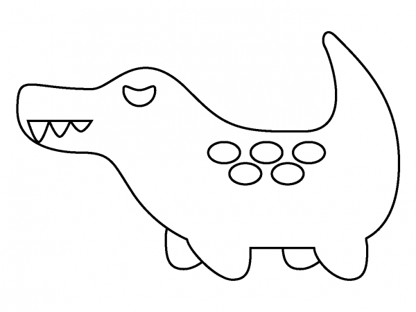 Crocodile Emoji coloring page image