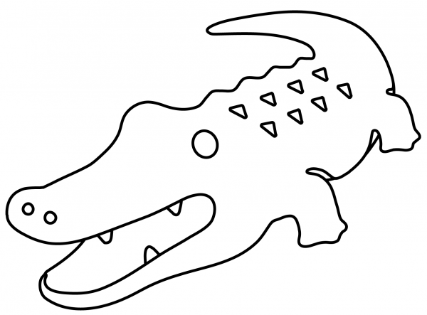 Crocodile Emoji coloring page image