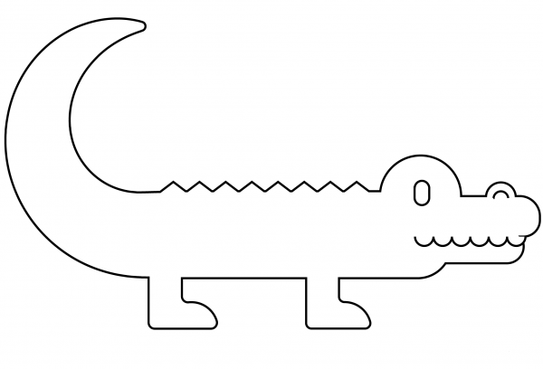Crocodile Emoji coloring page image