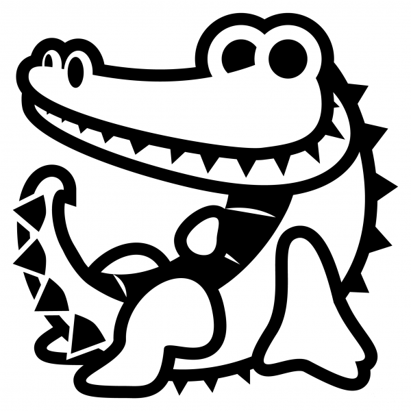 Crocodile Emoji coloring page image