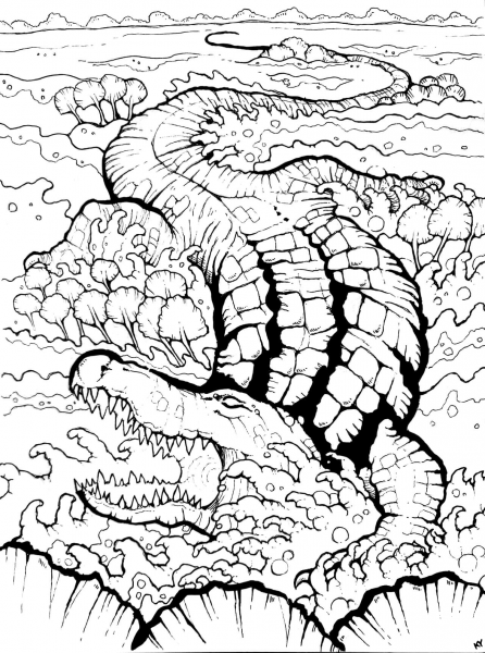 Crocodile of the Nile coloring page image