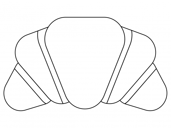 Croissant coloring page image