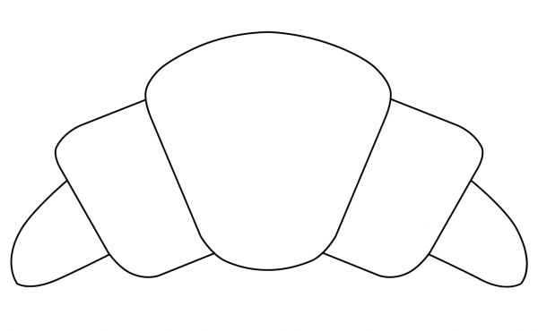 Croissant coloring page image