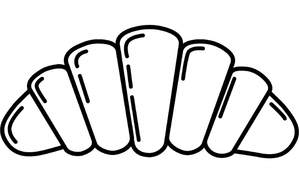 Croissant coloring page image