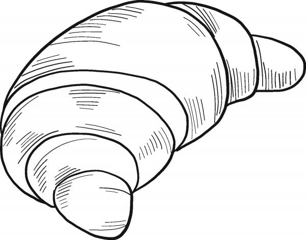 Croissant coloring page image