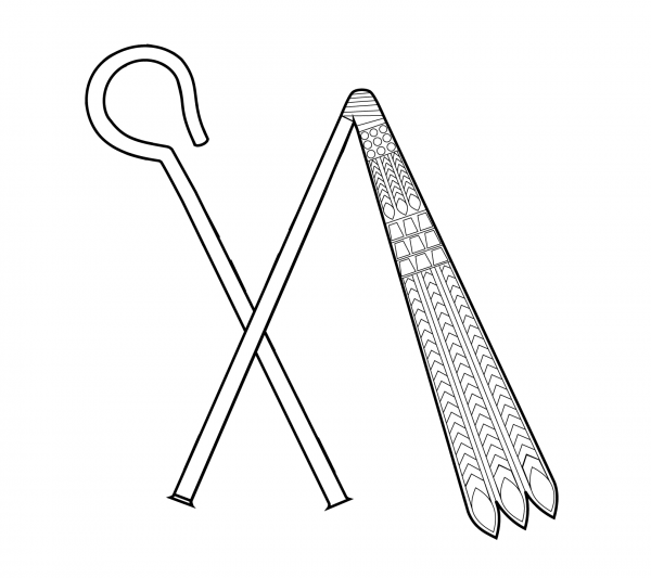 Crook And Flail coloring page image