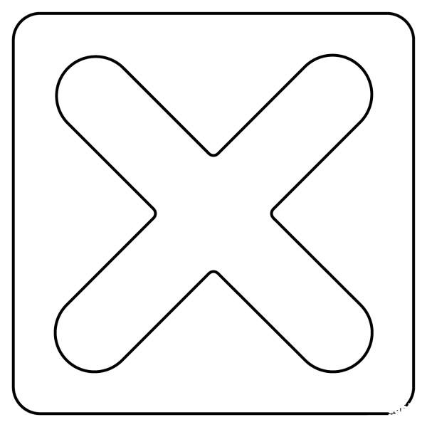 Cross Mark Button Emoji coloring page image