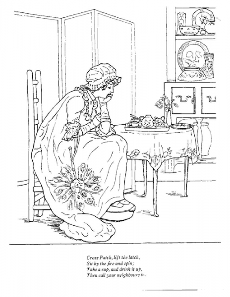 Cross Patch, Lift the Latch coloring page image