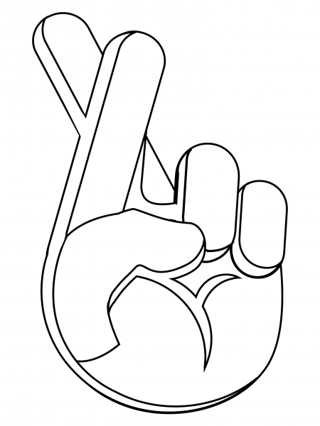 Crossed Fingers coloring page image