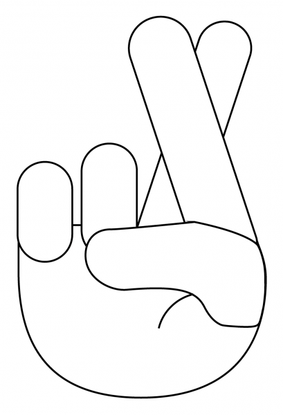 Crossed Fingers Emoji coloring page image