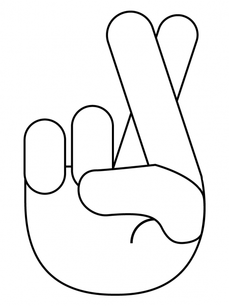 Crossed Fingers Emoji coloring page - ColouringPages