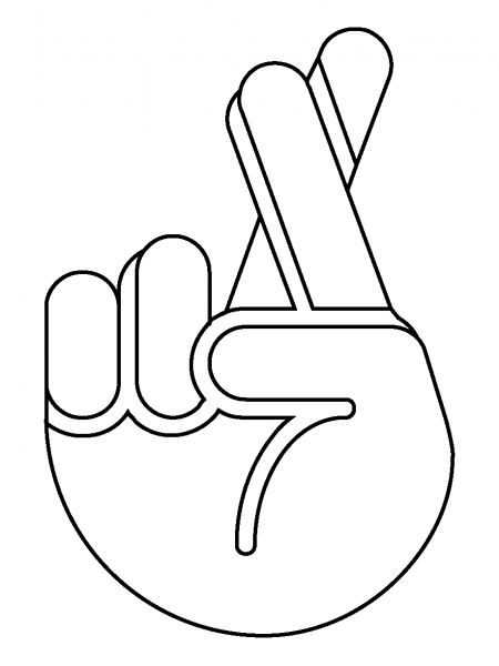 Crossed Fingers Emoji coloring page image