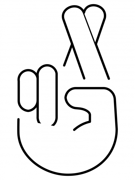 Crossed Fingers Emoji coloring page image
