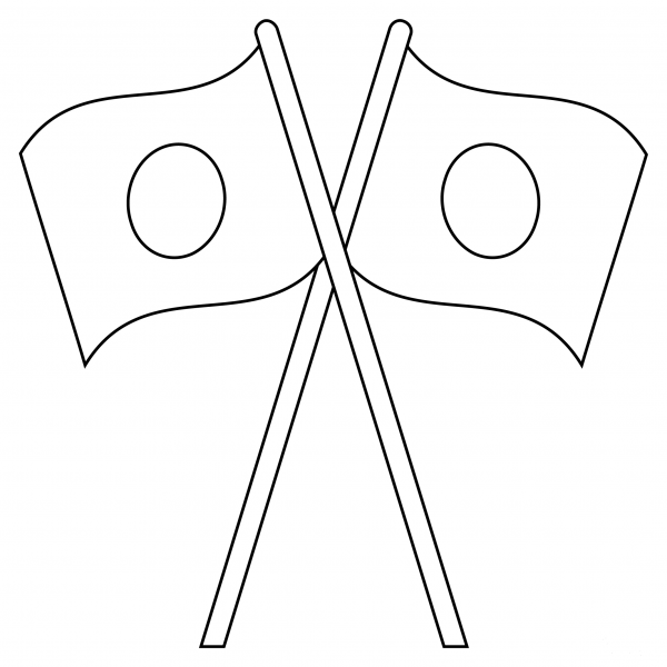 Crossed Flags coloring page image