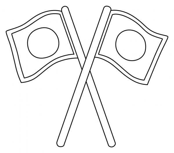 Crossed Flags Emoji coloring page image