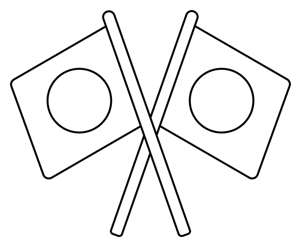 Crossed Flags Emoji coloring page image