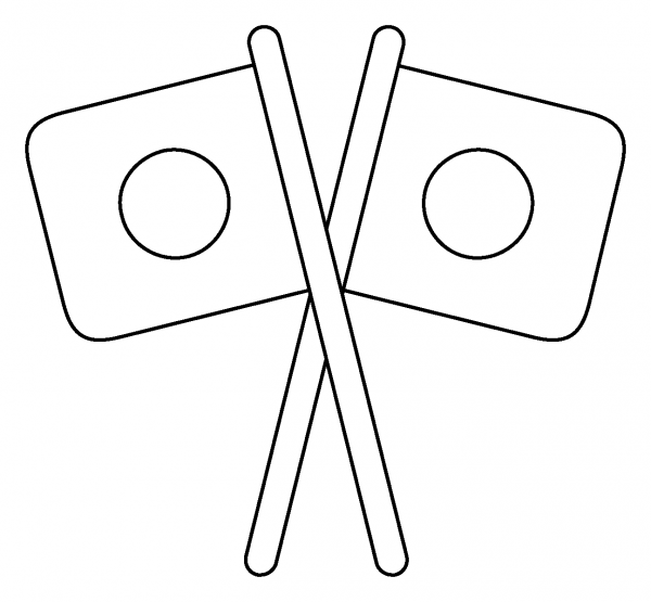 Crossed Flags Emoji coloring page image