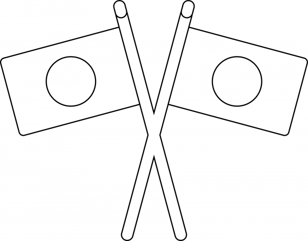 Crossed Flags Emoji coloring page image
