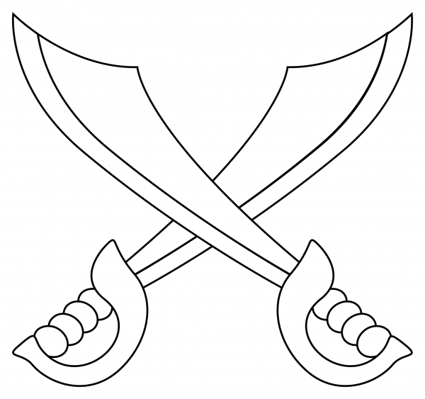 Crossed Swords coloring page image