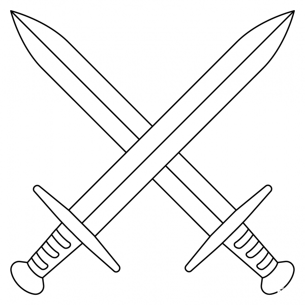 Crossed Swords Emoji coloring page image