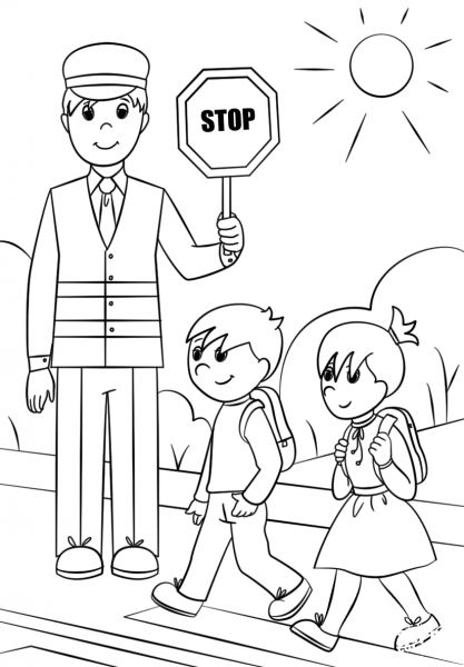 Crossing Guards coloring page image