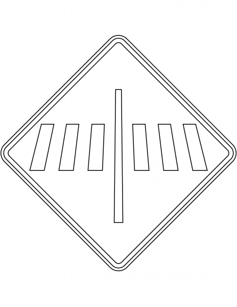 “Crosswalk Ahead” Sign in New Zealand coloring page image