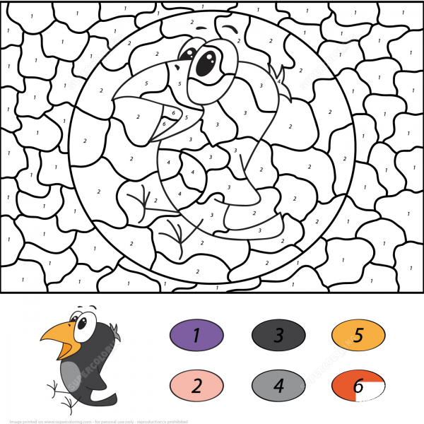 Crow Color by Number image